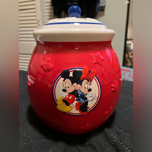 Vintage Disney Mickey and Minnie Mouse Ceramic Cookie Jar - Picture 1 of 8